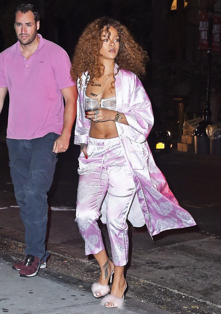 Singer Rihanna is spotted heading to a recording studio in New York City, New York on July 17, 2015.