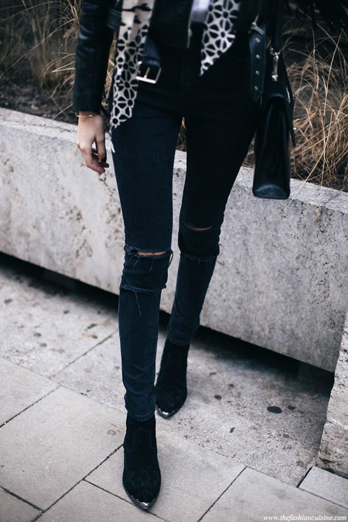 ash-liv-cuban-velvet-ankle-boots-black-ripped-knee-jeans-asos-skinny-scarf