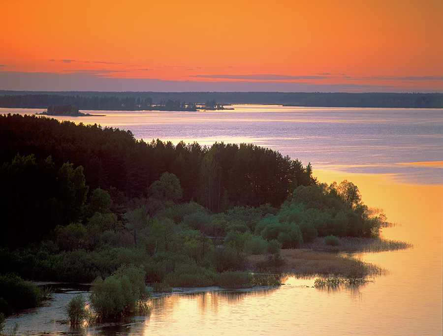 The Rybinskoye (from the word for fish) Sea is actually a reservoir - one of the largest in Europe/n Darvinsky ZapovednikDarvinsky Zapovednik; Landscapes; Water; Rybinskoye Sea; reservoir