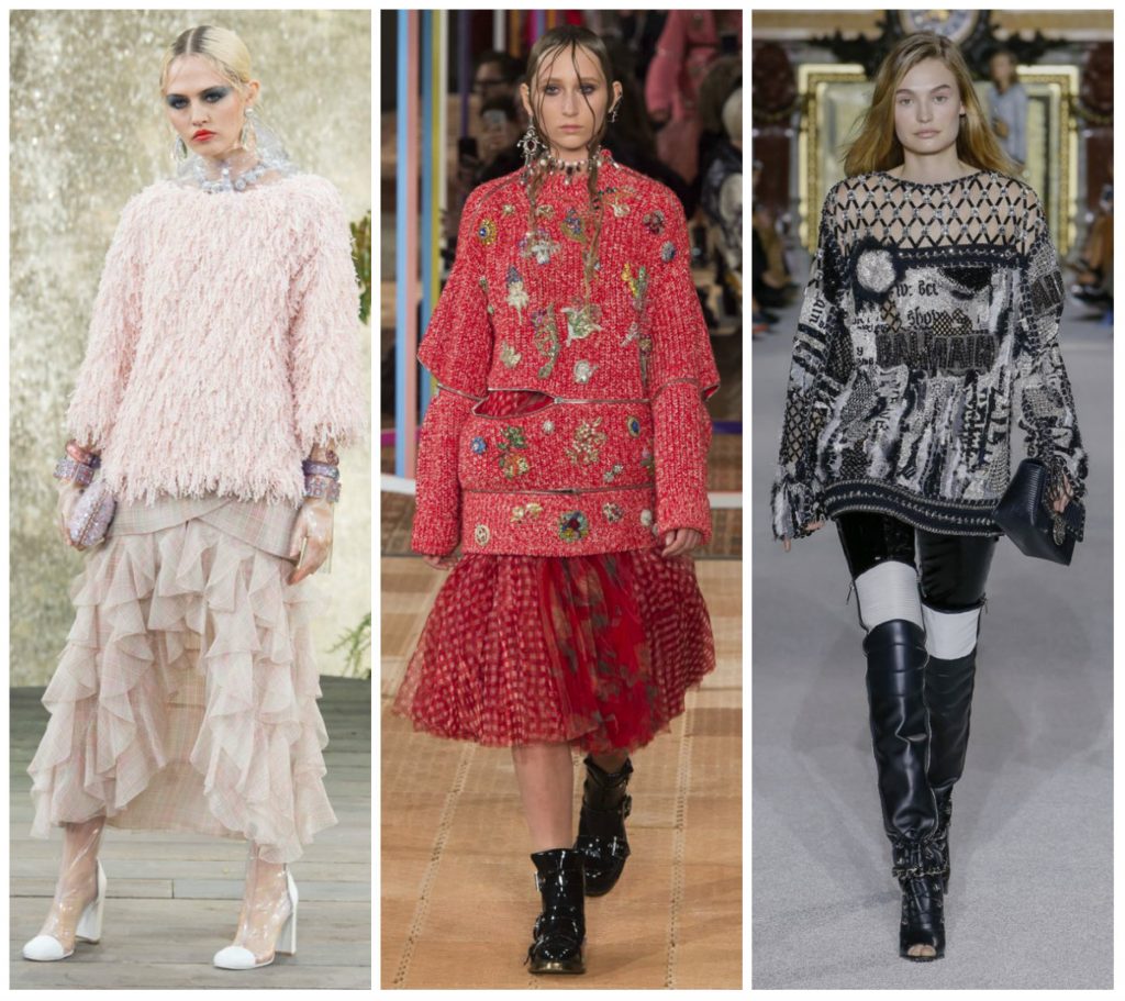 Модные женские свитера весна-лето 2018 фото Chanel, Alexander McQueen, Balmain коллекции S/S 2018 RTW